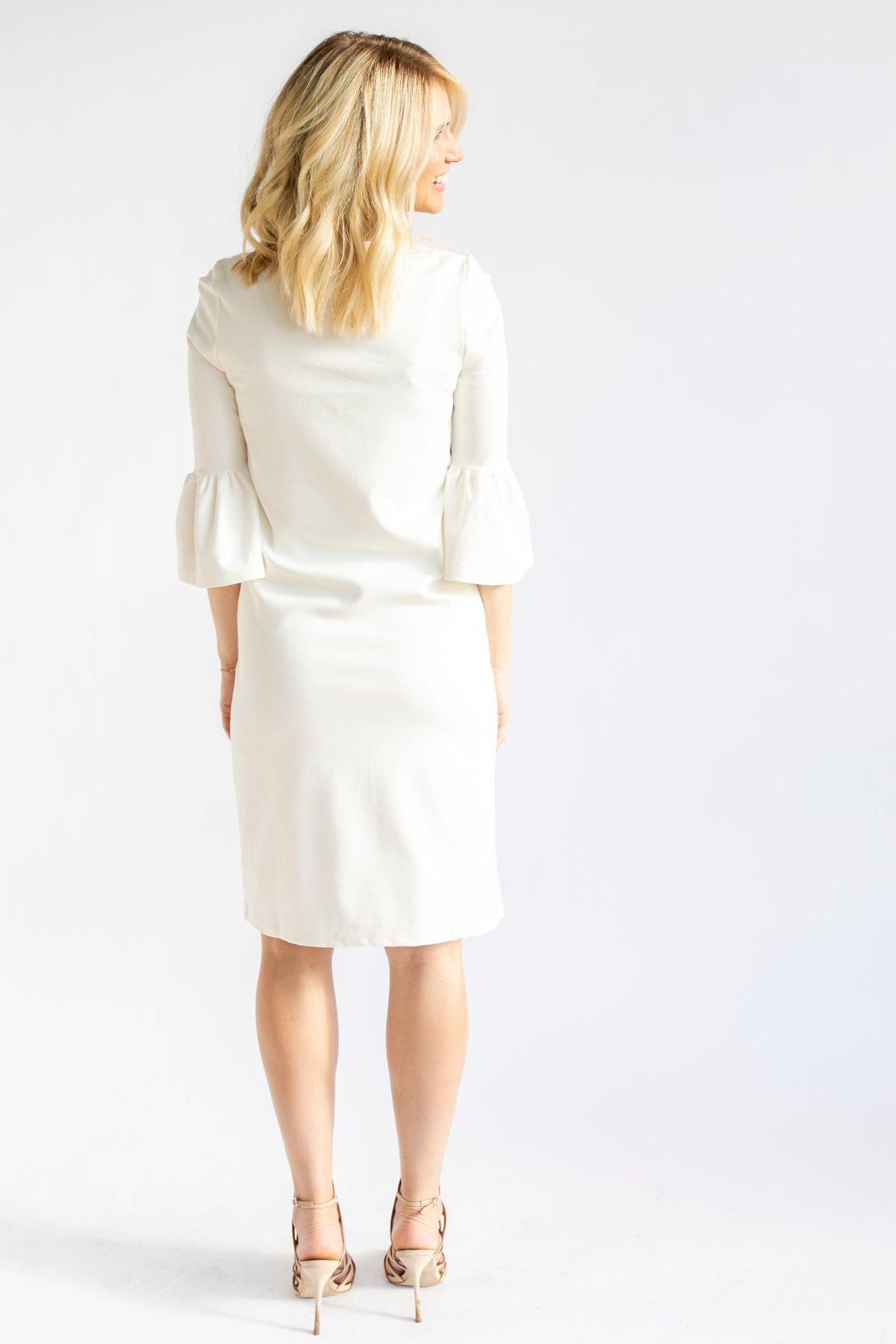Cream - Harper & Bay Bell Sleeve Nursing Dress