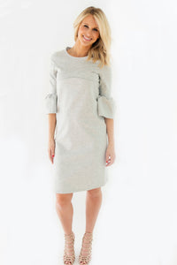 Grey - Harper & Bay Bell Sleeve Nursing Dress