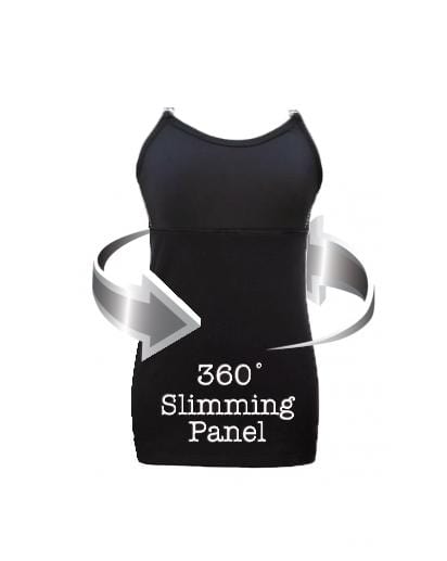 Undercover Mama Slimming Strapless Nursing Tank in Black with 360 degree slimming panel